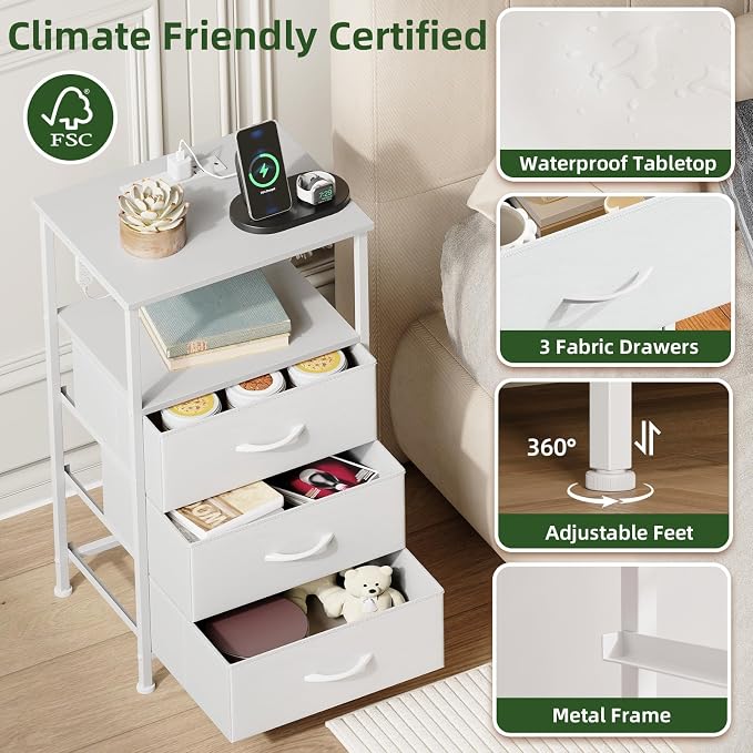 Somdot Nightstands Set of 2, Bedside Tables - Image 6