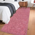 2x6 Bedside Area Rugs for Bedroom Soft Fluffy Shag Blush Pink Rug for Hallway by JiaoBaba
