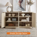 LKTART 64" Buffet Cabinet with Storage, Modern Fluted Accent Sideboard Media - Image 7