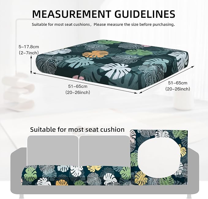 8Pcs Outdoor Cushion Covers, Elastic Patio Cushion Covers | Washable, - Image 2