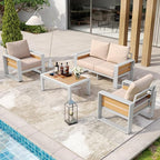 Aoxun Aluminum Patio Furniture Set, 4 Piece Luxury Outdoor Sectional - Image 3