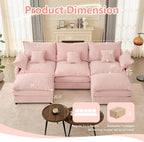 GOSUHI 108" U Shaped Couch, Modular Sectional Sofa, 3-Seater Comfy Cloud Couch - Image 2
