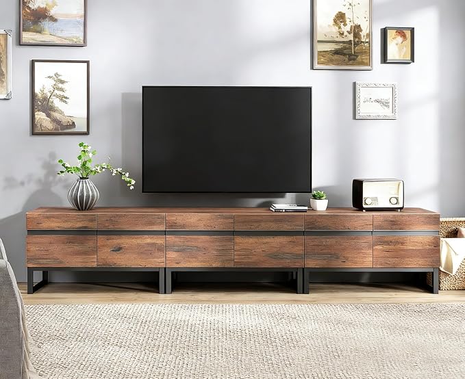 WAMPAT Modern TV Stand for 32-110 Inch TVs, Wood Entertainment Center - Image 4
