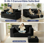 3-in-1 Convertible Sofa Bed: Boneless Loveseat Sleeper & Folding Couch Bed - Image 3