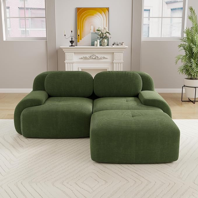 Boneless Sectional Couch, No Assembly Required, 81.8” L Shaped Modular Cloud - Image 2