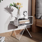Acrylic Nightstand Side Table Modern Design Clear Home Decor Display End Table - Image 2