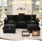 GOSUHI 108" U Shaped Couch, Modular Sectional Sofa, 3-Seater Comfy Cloud Couch - Image 2