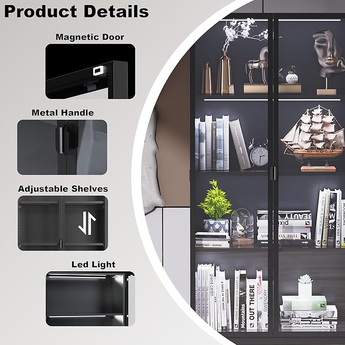Kelueo 63" H Display Cabinet - Image 5