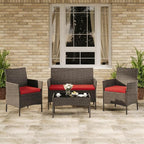 4-Piece Outdoor Furniture Set, PE Rattan Wicker Chairs - Image 7