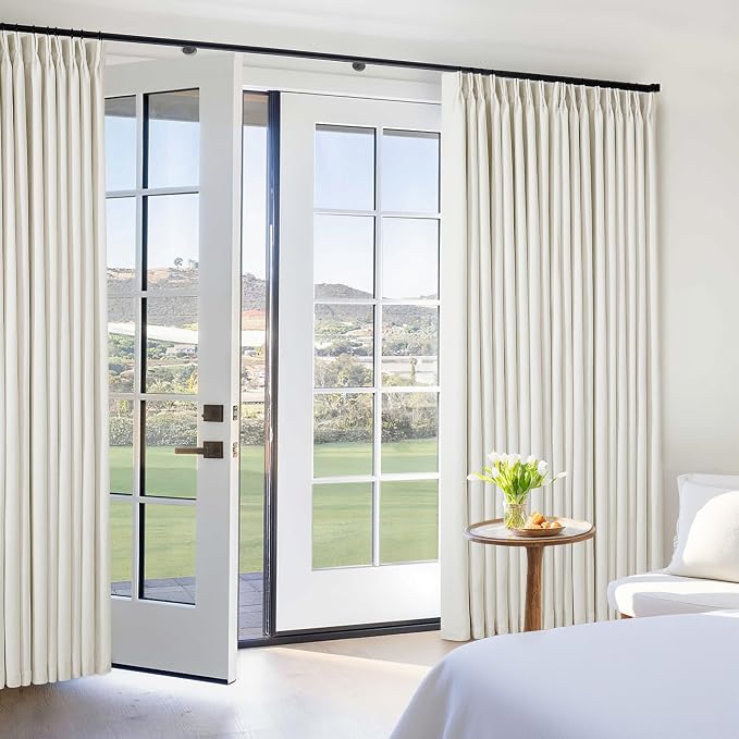100% Blackout Pinch Pleated Linen 84 Inch Curtains 60 Inch Width Natural | 2 - Image 7