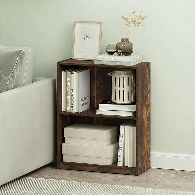 Furinno Gruen Book Shelf, 2-Tier Small Bookshelf, Bookcase - Image 4