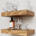 BAOBAB WORKSHOP Natural Wood Floating Shelves by BAOBABWORKSHOP