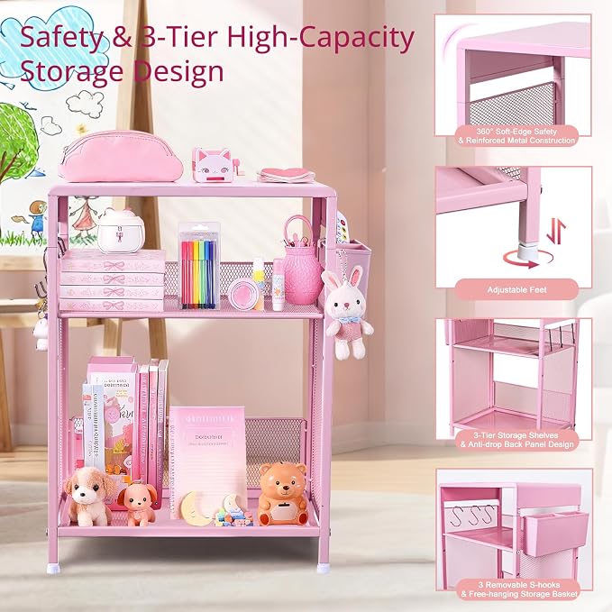 ECOLOVI Kids Nightstand 19in High - Image 7