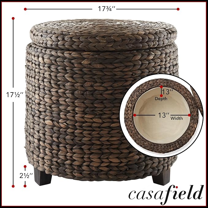 Casafield 17" Round Storage Ottoman - Image 3