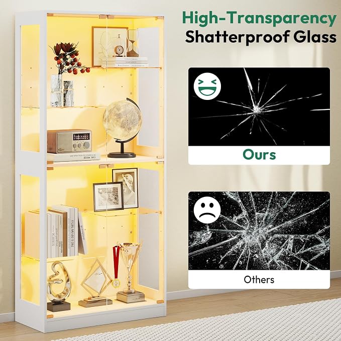 Lamtor 69-inch Glass Display Cabinet – Curio Cabinet - Image 5