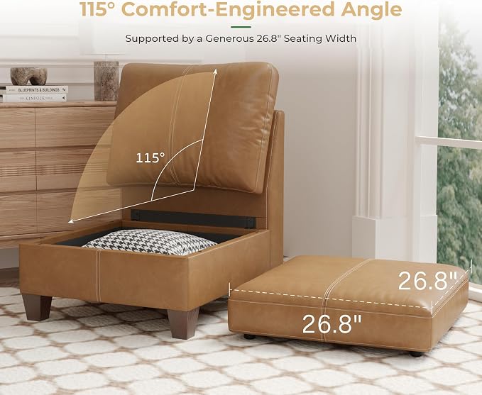 SITJOY Faux Leather Living Room Chair - Image 4