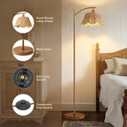 Oneach Rattan Floor Lamp for Bedroom, Boho Floor Lamp - Image 7