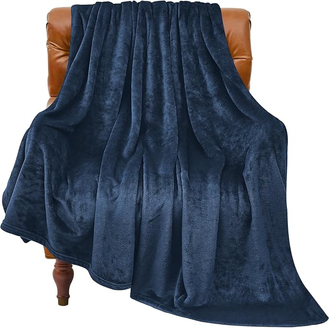 BEDELITE Fleece Blanket Soft Plush Full Bed Blanket Navy 84"x90" | Ultra Soft by BEDELITE