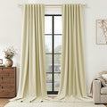 Extra Long 100% Blackout Linen Curtains by Guken