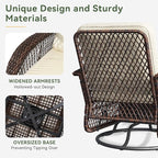 Aoxun 3 Pieces Patio Furniture Set, Patio Swivel Rocker Chairs Set of 2 - Image 5