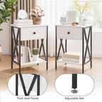 VECELO Nightstands Set of 2, Modern Bedside End Tables, Night Stands - Image 8