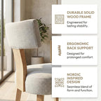 HNY Mid Century Modern Dining Chairs, Farmhouse Linen Fabric Upholstered Accent - Image 4