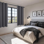 Blackout Curtains for Bedroom, Dark Grey, 38 x 72 Inch, 2 Panels | Thermal - Image 6