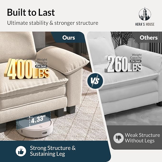 HERA'S HOUSE 158" Modular Sectional Sofa, Oversized U Shaped Couches - Image 8