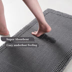 RESARE Waffle Bath Mat for Bathroom, Non Slip Bathroom Rugs 18x30 Dark Grey | - Image 3
