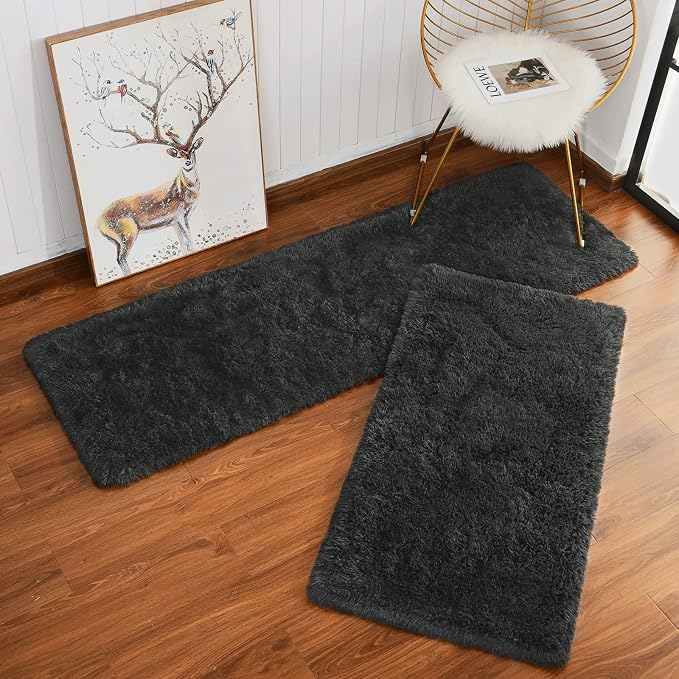 Chicrug Soft Runner Rug for Bedroom Living Room Plush Fluffy Rug 2x3 | Shag - Image 3