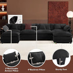 Ihanherry U-Shaped Modern Sofa 146" Modular Sectional Cloud Couch - Image 6