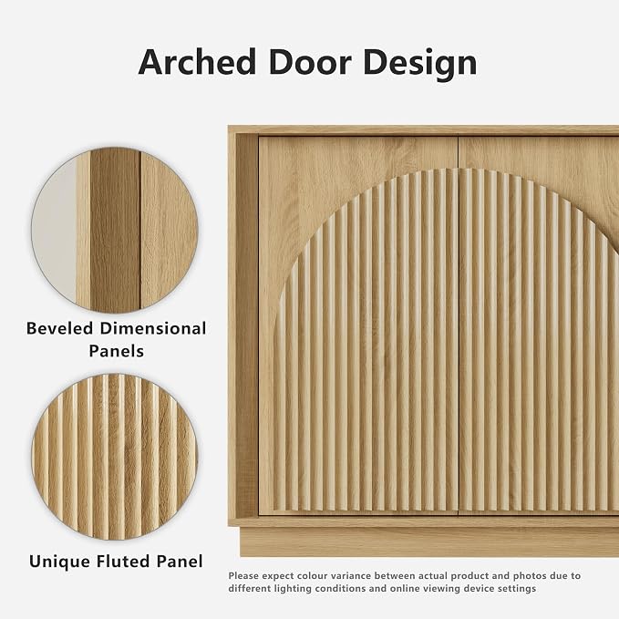 win2win Fluted Sideboard Buffet Cabinet - Image 4