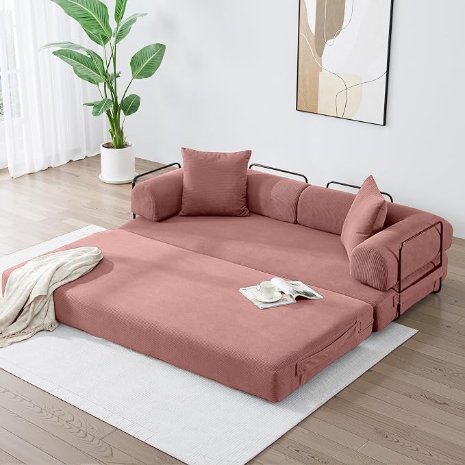 ZEIINPA 78.5 Inch Convertible Sleeper Sofa Bed, 5 in-1 Boneless Floor Couch Bed by ZEIINPA