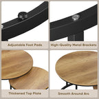 Smuxee Nesting Coffee Table Set of 2, 27.6" Round Coffee Table Wood Grain Top - Image 4