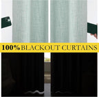 NICETOWN Seafoam Green Short 100% Blackout Curtains 63" Lenghth Burg - Image 3