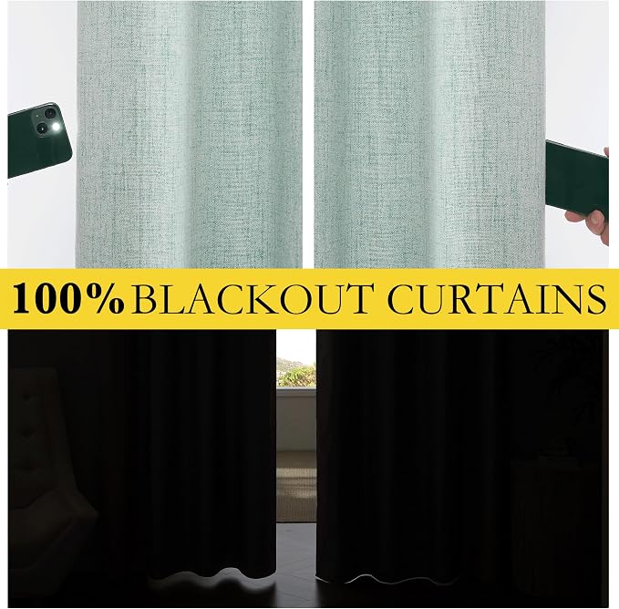 NICETOWN Full Blackout Linen Curtains - Image 3