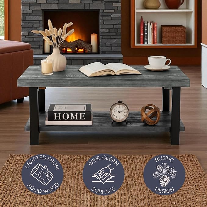 Pomona 42-Inch Rectangular Solid Wood Coffee Table - Image 3