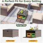 Aoxun 7 Piece Patio Furniture Set, All-Weather Wicker Outdoor Furniture 6 Seats - Image 5