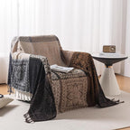 Boho Throw Blanket, Chenille Jacquard Tassels Throw Blankets - Image 4
