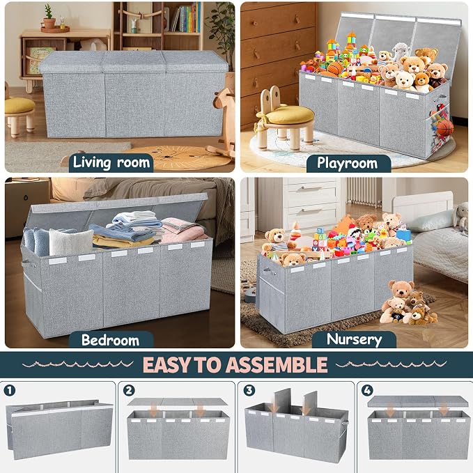 Extra Large Toy Box with Lids - Image 6