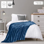 Utopia Bedding Soft Fleece Bed Blanket Twin Size Royal Blue | Microfiber Plush - Image 2