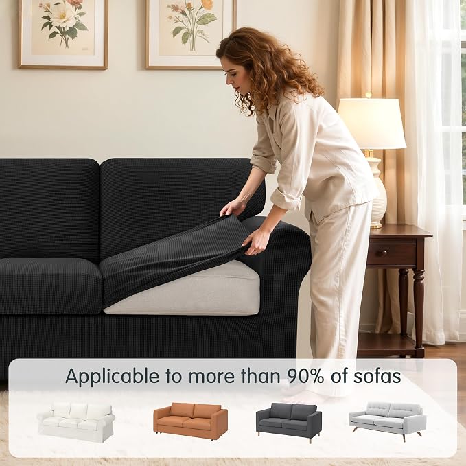 SUBRTEX 7 Pieces Stretch Sofa Slipcover Sets Couch Cover Sets Backrest Cushion - Image 4