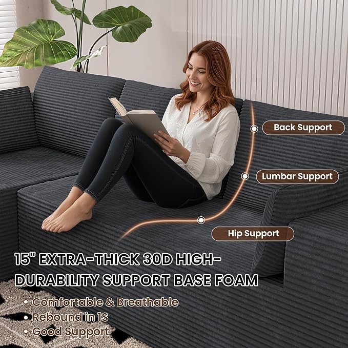 106" Cloud Sectional Boneless Couches - Image 4