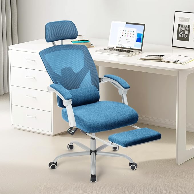 Sweetcrispy Office Computer Desk Chair, Ergonomic High-Back Mesh Rolling Work - Image 2