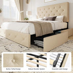 Allewie Upholstered Queen Size Platform Bed Frame - Image 6