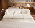 115" Oversized Corduroy Couch Modular Sectional Sofa, Washable Cloud Couch by CHICHOUSE