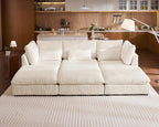 115" Oversized Corduroy Couch Modular Sectional Sofa, Washable Cloud Couch by CHICHOUSE