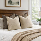 MIULEE Decorative Euro Sham Pillow Covers 24x24 Inch Beige 2 Pack | Neutral - Image 6
