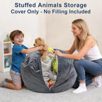 Lukeight Stuffed Animals Storage Bean Bag Chair Cover - Image 2