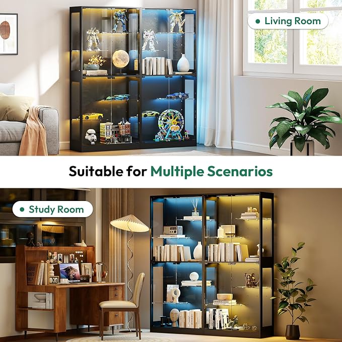 Lamtor 69-inch Glass Display Cabinet – Curio Cabinet - Image 8